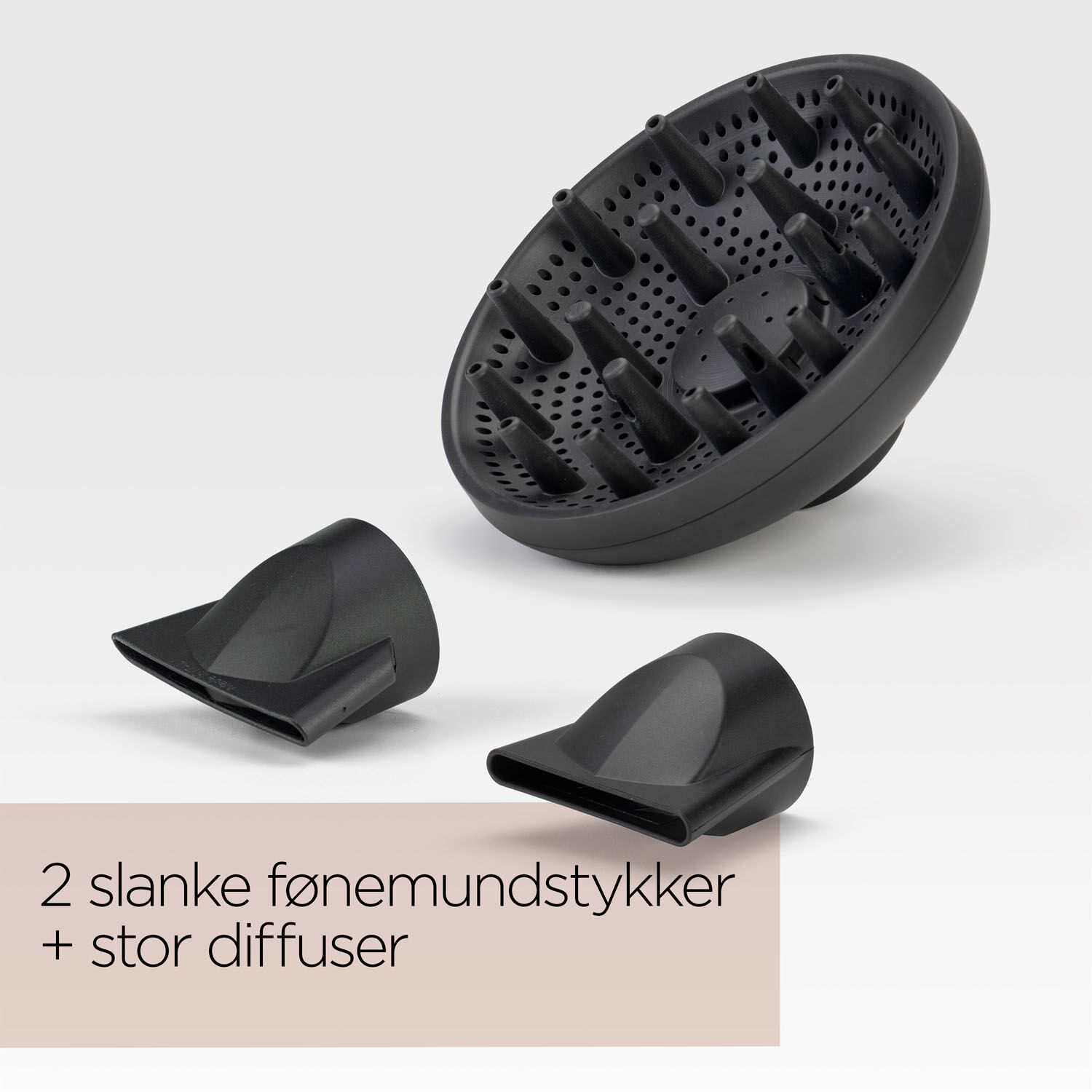2 slanke f&oslash;nemundstykker + stor diffuser